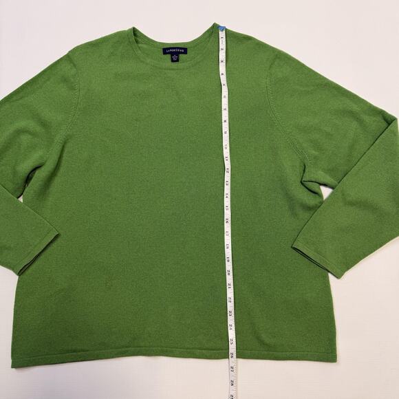 Lands End Sweater Womens 2X Green Crewneck Pullover Knit Long Sleeve Plus Soft - Picture 5 of 9